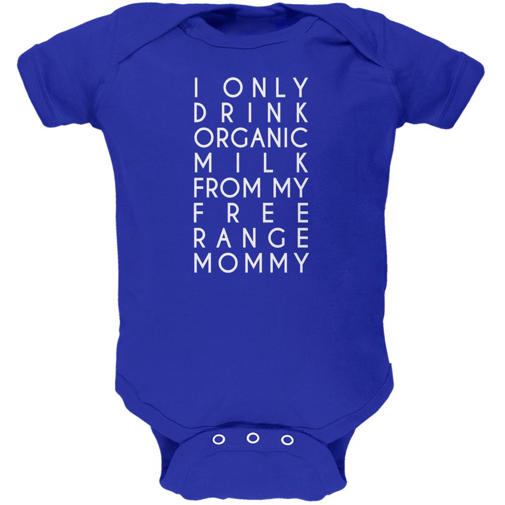 Organic Milk Free Range Mommy Royal Soft Baby One Piece Baby One Piece Old Glory 0-3M Blue