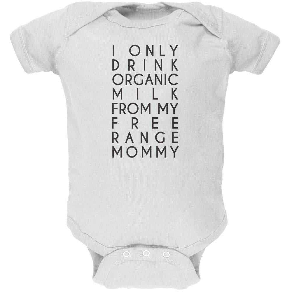 Organic Milk Free Range Mommy White Soft Baby One Piece Baby One Piece Old Glory 0-3M White