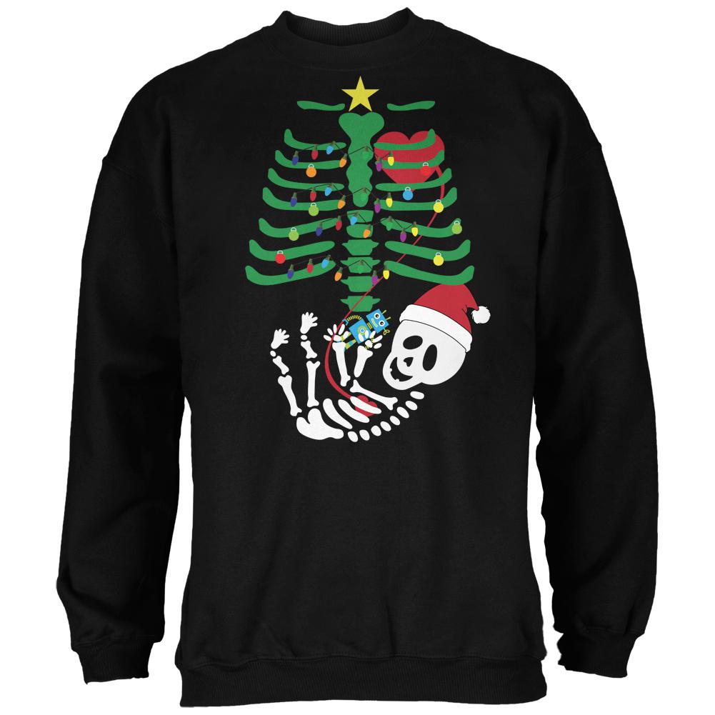 Christmas Tree Baby Skeleton Robot Black Adult Sweatshirt Men's Sweatshirts Old Glory 2XL Black