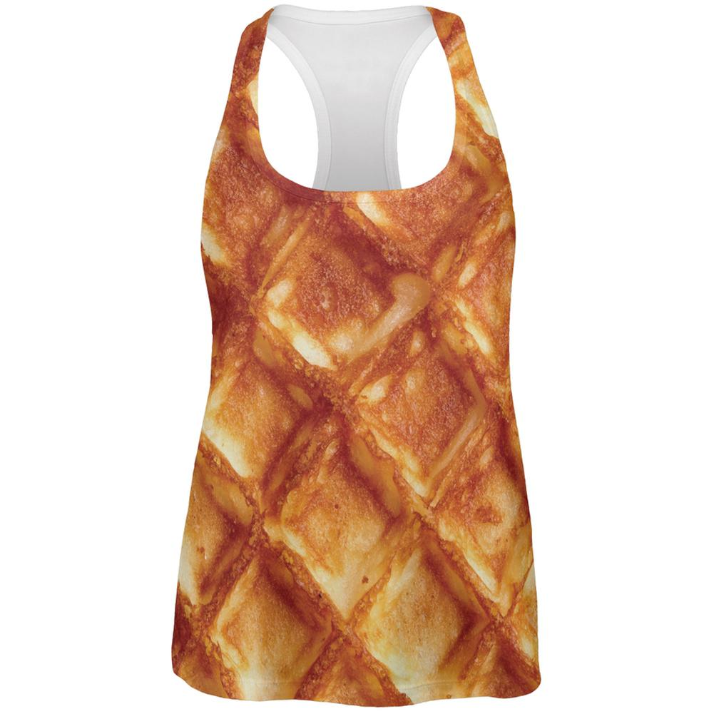Waffle All Over Womens Racerback Tank Top Women's Tank Tops Old Glory 2XL White