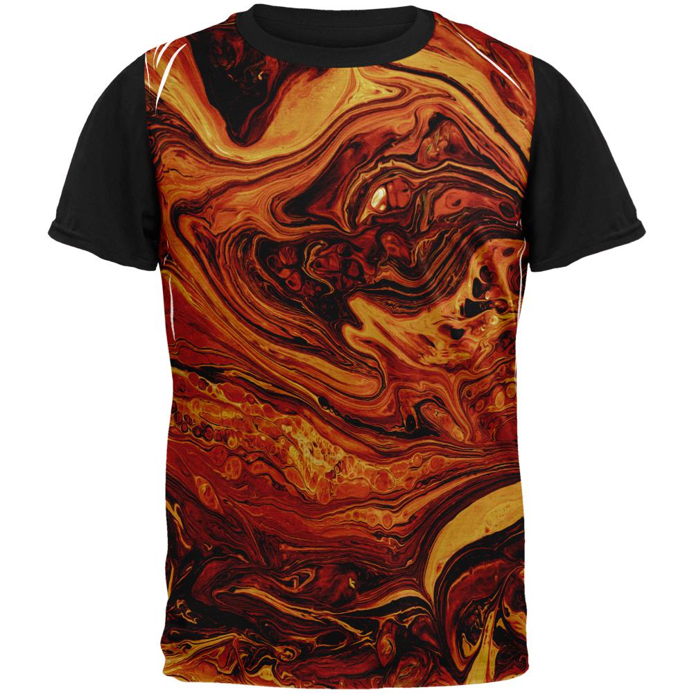 Hot Lava Adult Black Back T-Shirt Men's T-Shirts Old Glory LG White