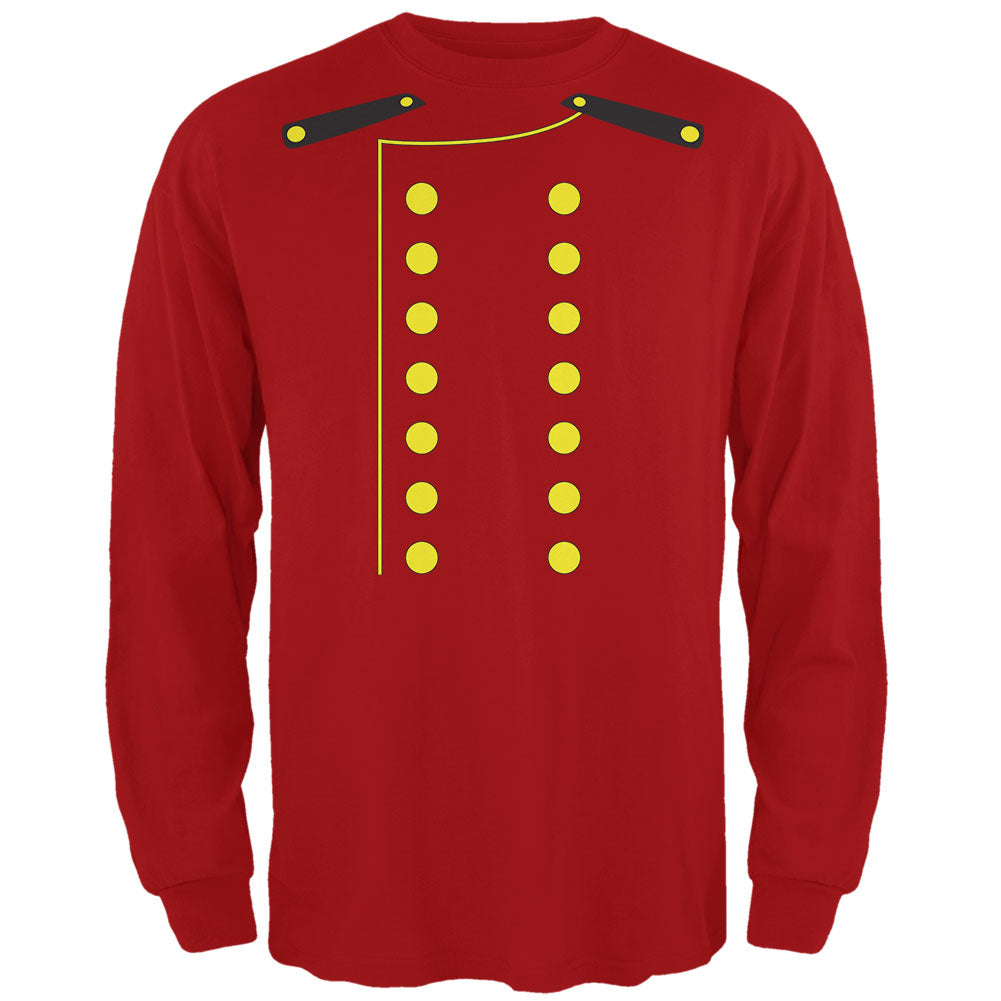 Halloween Hotel Bellhop Costume Red Adult Long Sleeve T-Shirt Men's Long Sleeves Old Glory 3XL Red