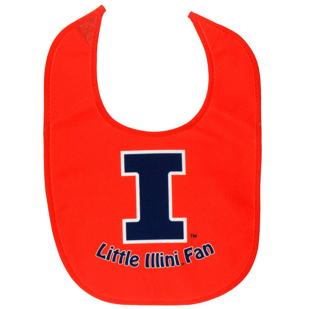 Illinois Fighting Illini - Little Fan All Pro Baby Bib Bibs Old Glory OS Orange