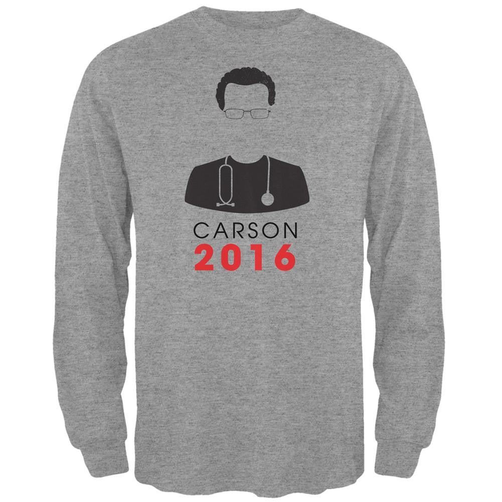 Election 2016 Ben Carson Minimalist Grey Adult Long Sleeve T-Shirt Men's Long Sleeves Old Glory 2XL Grey