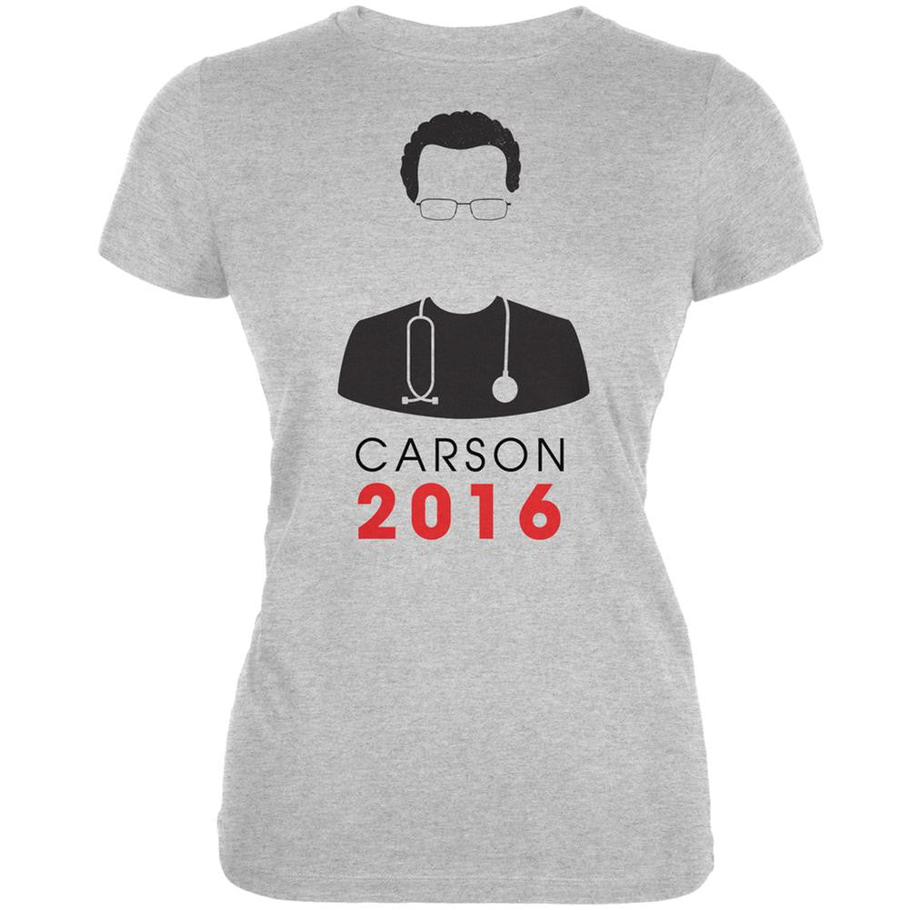 Election 2016 Ben Carson Minimalist Heather Grey Juniors Soft T-Shirt Juniors T-Shirts Old Glory 2XL Grey