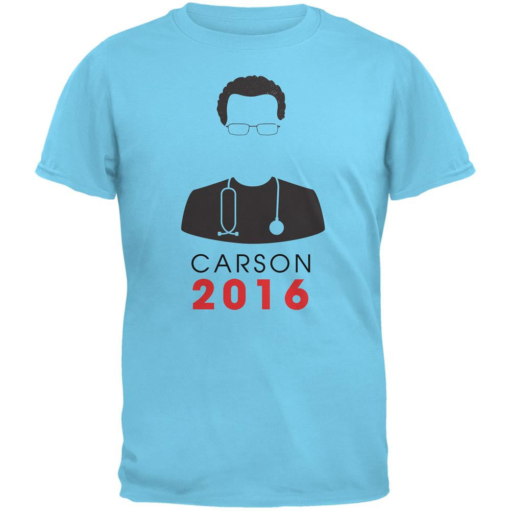 Election 2016 Ben Carson Minimalist Sky Adult T-Shirt Men's T-Shirts Old Glory 2XL Blue