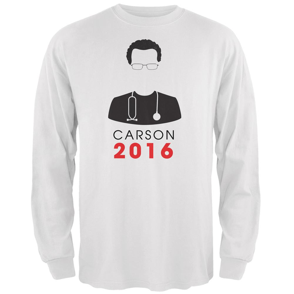 Election 2016 Ben Carson Minimalist White Adult Long Sleeve T-Shirt Men's Long Sleeves Old Glory 2XL White