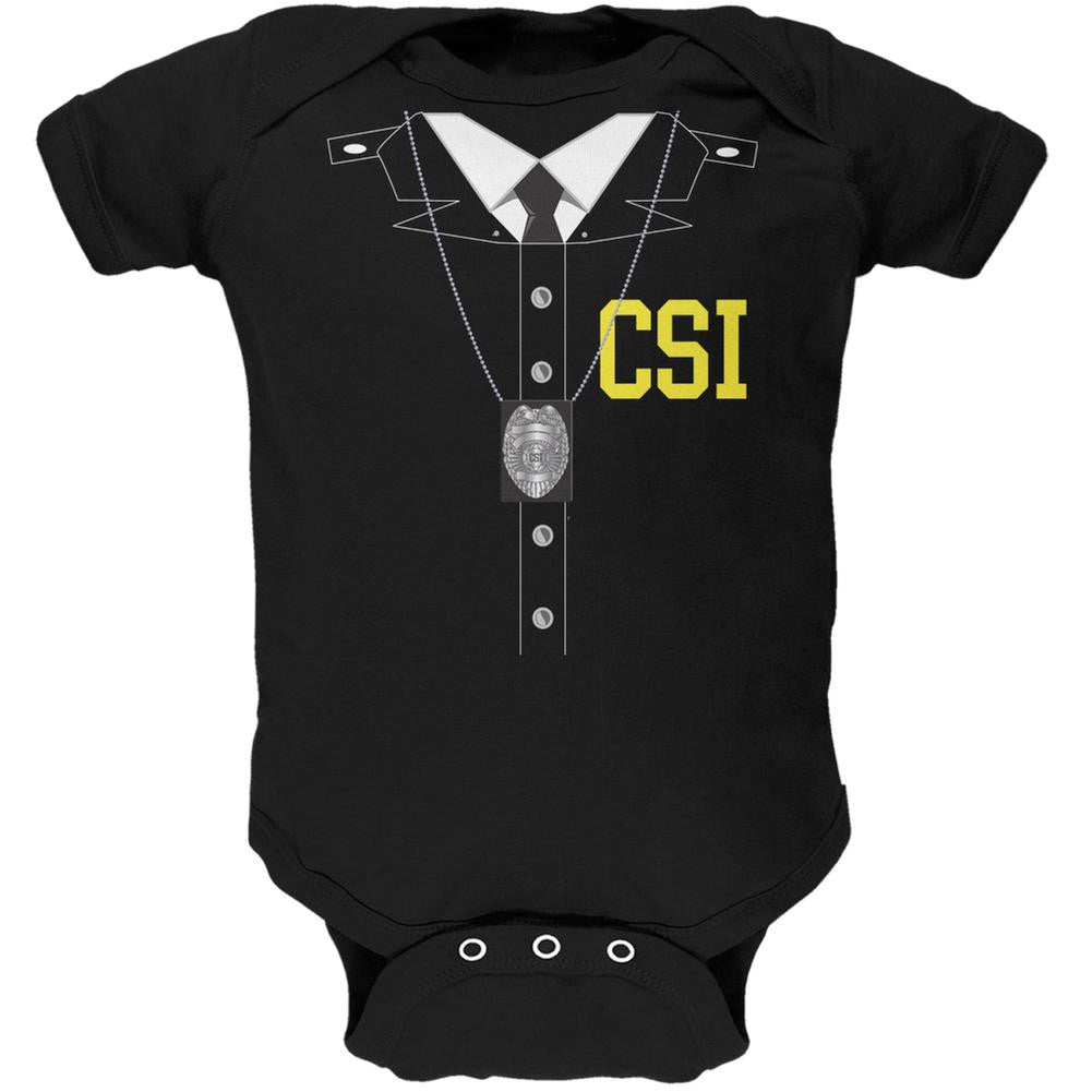 Halloween Crime Scene Investigator Costume Black Soft Baby One Piece Baby One Piece Old Glory 0-3M Black