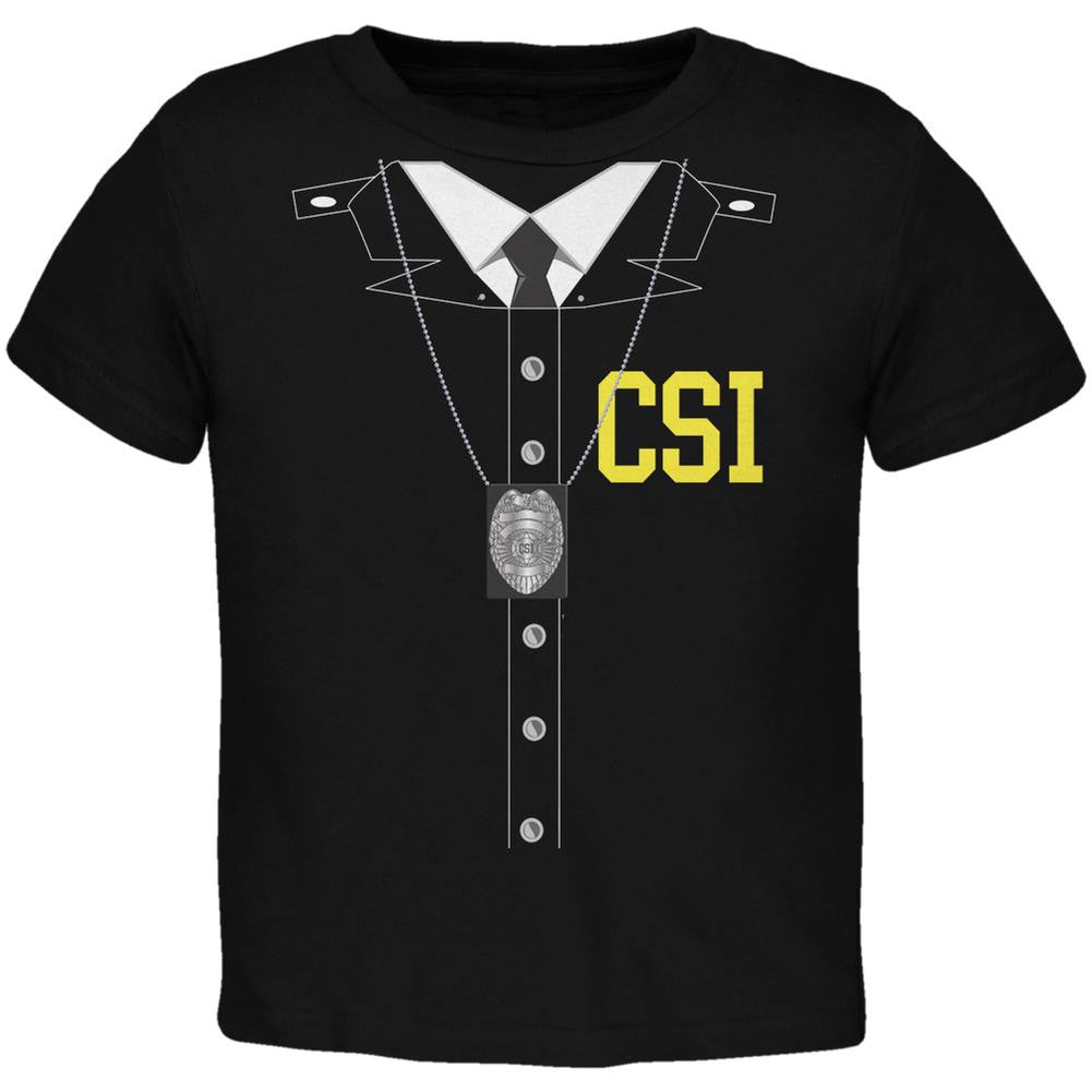 Halloween Crime Scene Investigator Costume Black Toddler T-Shirt Toddler T-Shirts Old Glory 2T Black