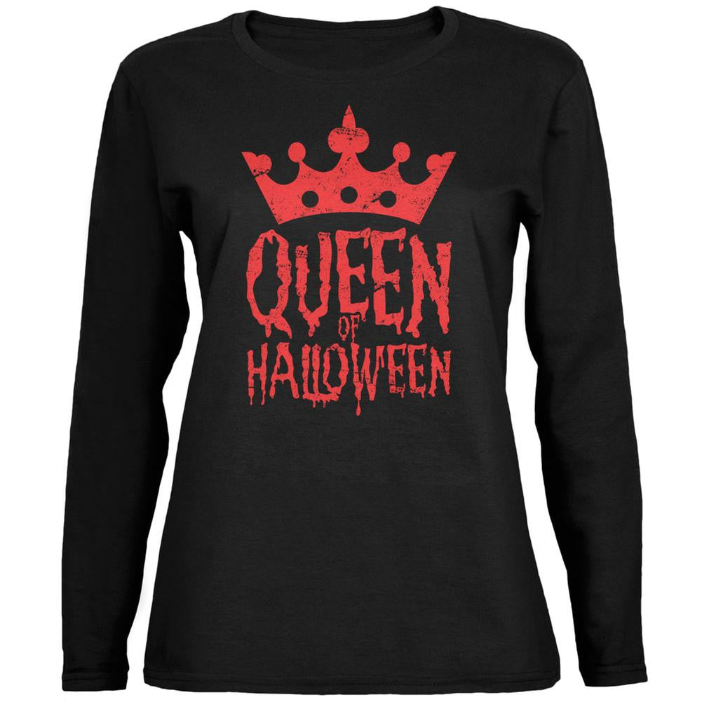 Halloween Queen Of Halloween Black Womens Long Sleeve T-Shirt Women's Long Sleeves Old Glory 2XL Black