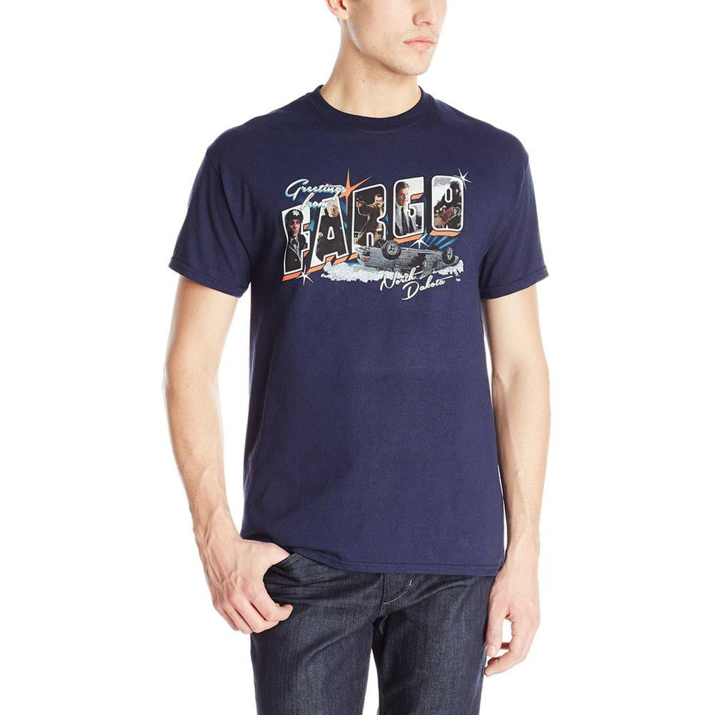 Fargo - Greetings From Adult T-Shirt Men's T-Shirts Old Glory SM Dark Blue