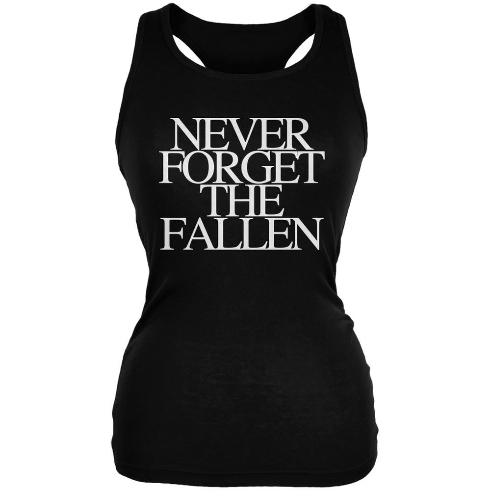 Never Forget the Fallen Black Juniors Soft Tank Top Juniors Tank Tops Old Glory 2XL Black