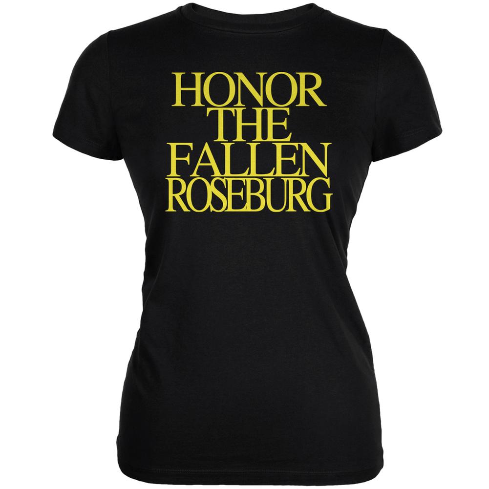 Honor the Fallen Roseburg Black Juniors Soft T-Shirt Juniors T-Shirts Old Glory 2XL Black