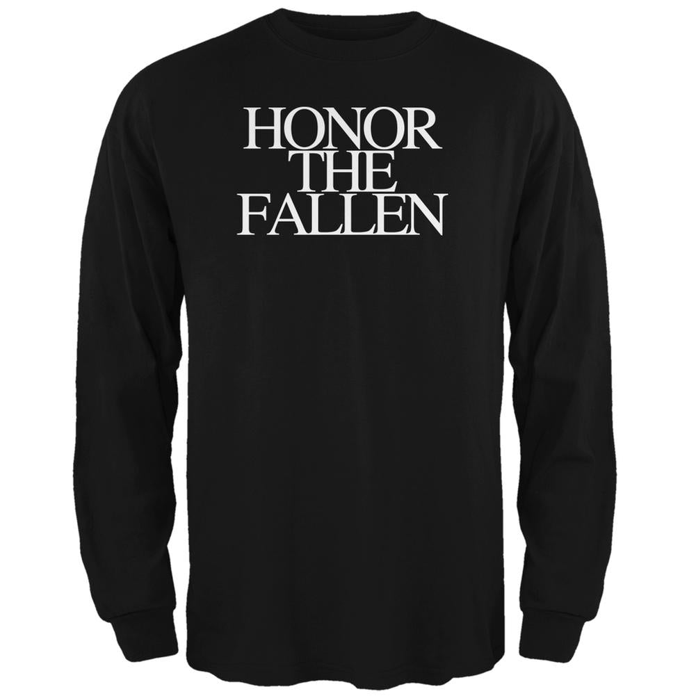 Honor the Fallen Black Adult Long Sleeve T-Shirt Men's Long Sleeves Old Glory 2XL Black