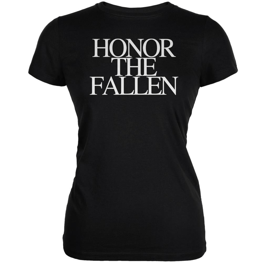 Honor the Fallen Black Juniors Soft T-Shirt Juniors T-Shirts Old Glory 2XL Black