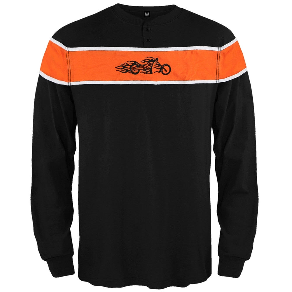 Fire Bike Long Sleeve Henley Men's Henleys Old Glory