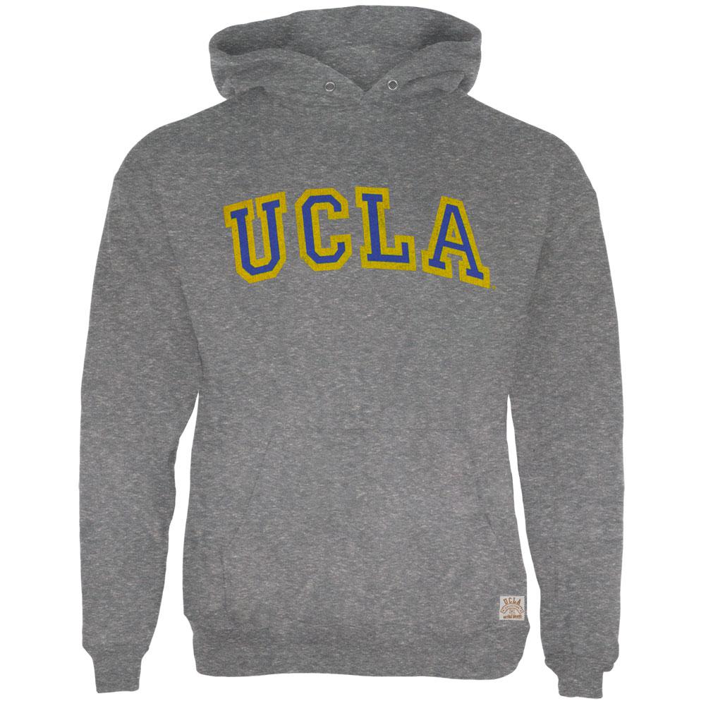UCLA Bruins - Distressed Letters Logo Tri-Blend Adult Pullover Hoodie Men's Hoodies UCLA Bruins 2XL Grey