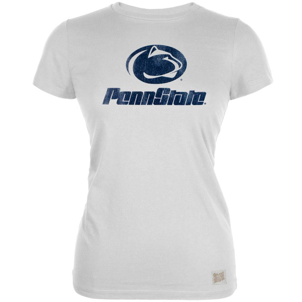 Penn State Nittany Lions - Distressed Circle Logo Vintage Juniors T-Shirt Juniors T-Shirts Penn State Nittany Lions LG Off-White