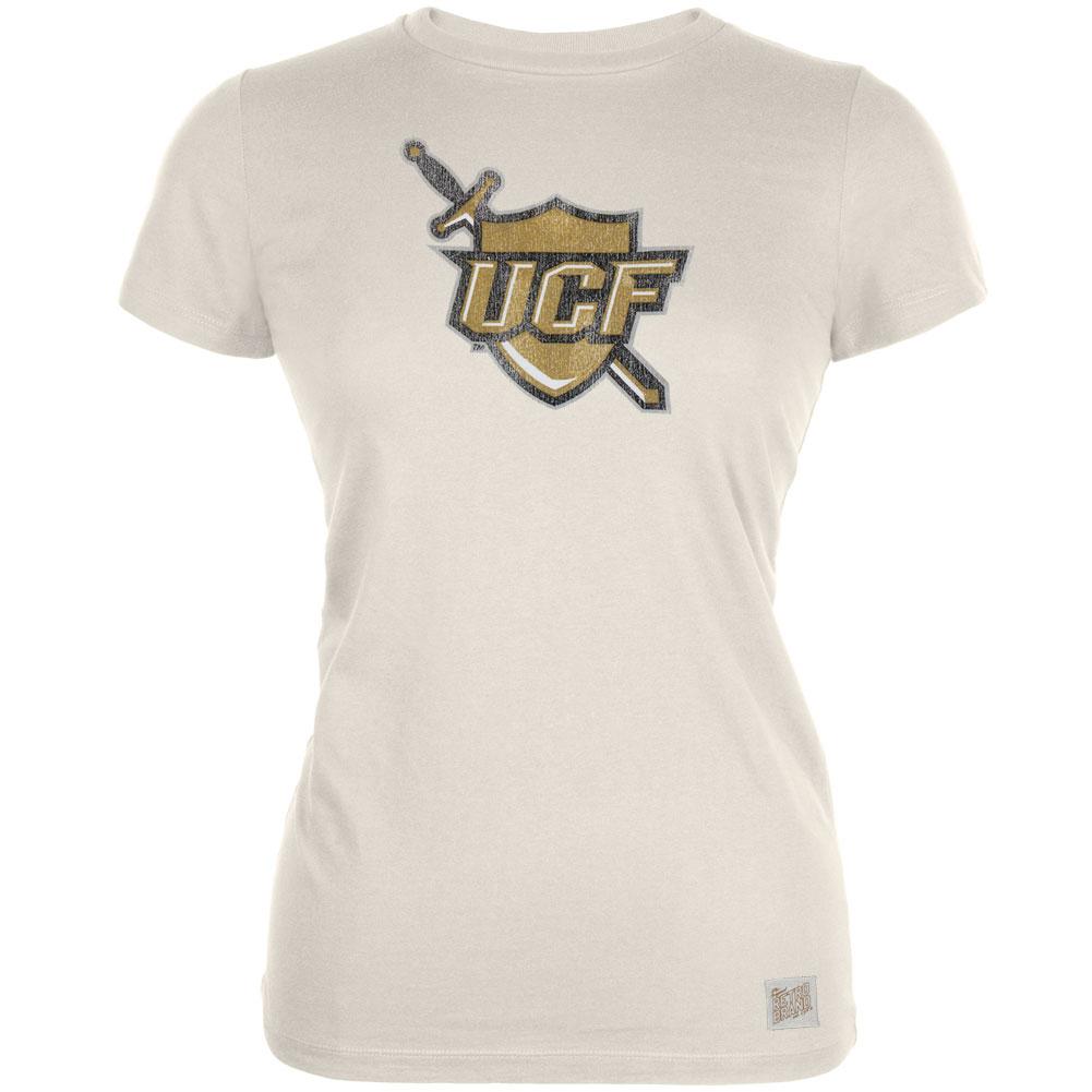 UCF Knights - Shield Logo Vintage Juniors T-Shirt Juniors T-Shirts UCF Knights LG Off-White