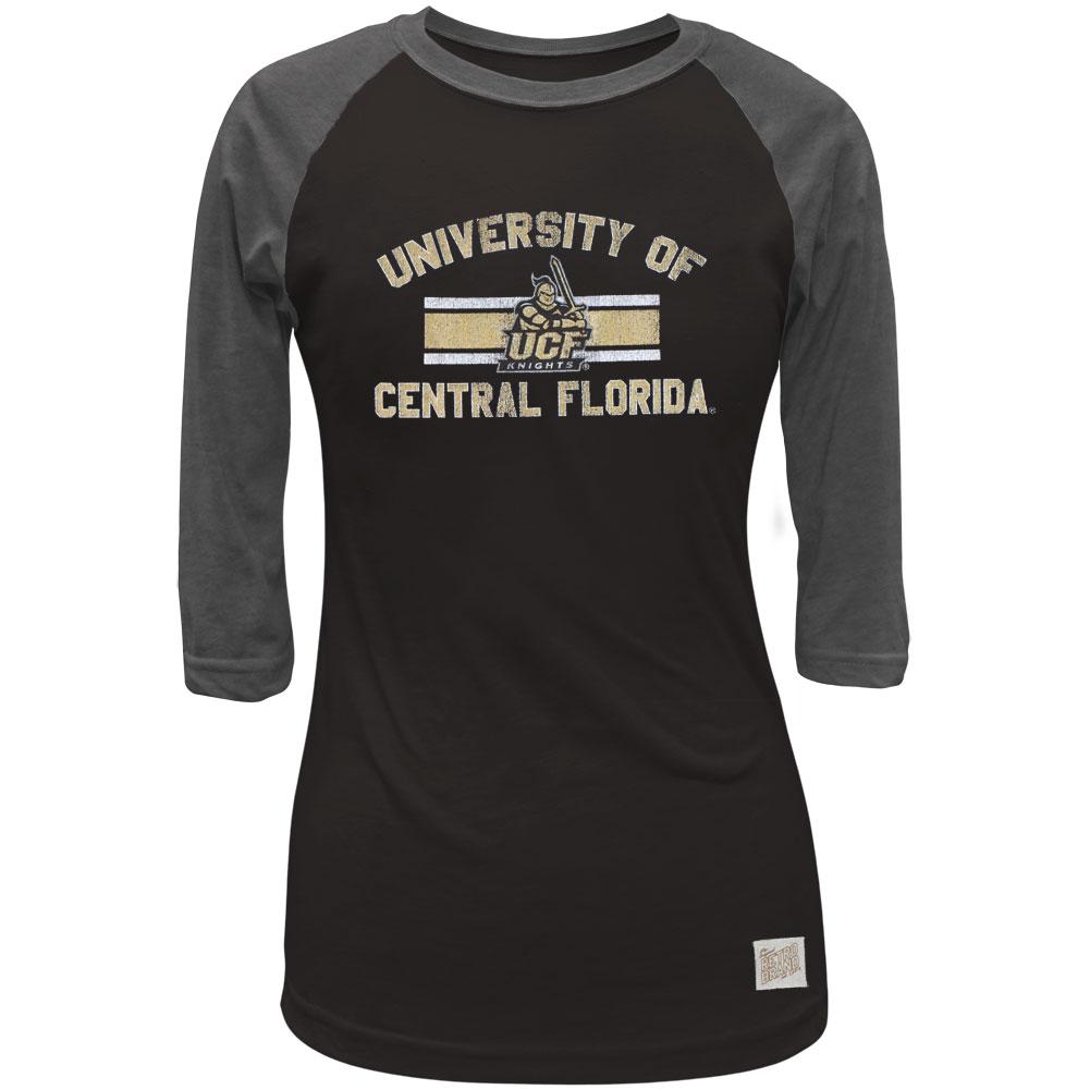 UCF Knights - Bar Logo Juniors 3/4 Sleeve Raglan Juniors Raglans UCF Knights LG Black
