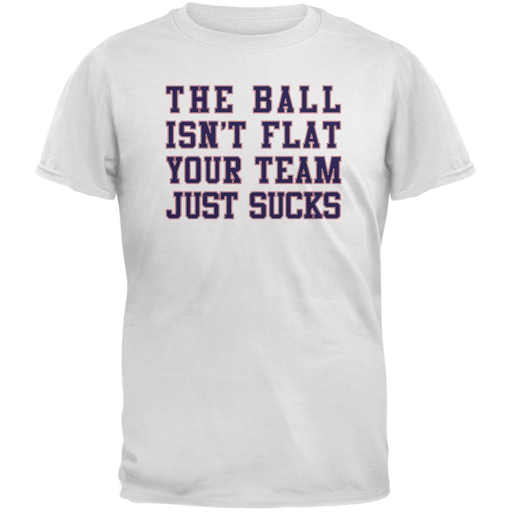 Deflategate Your Team Sucks White Adult T-Shirt Men's T-Shirts Old Glory 2XL White
