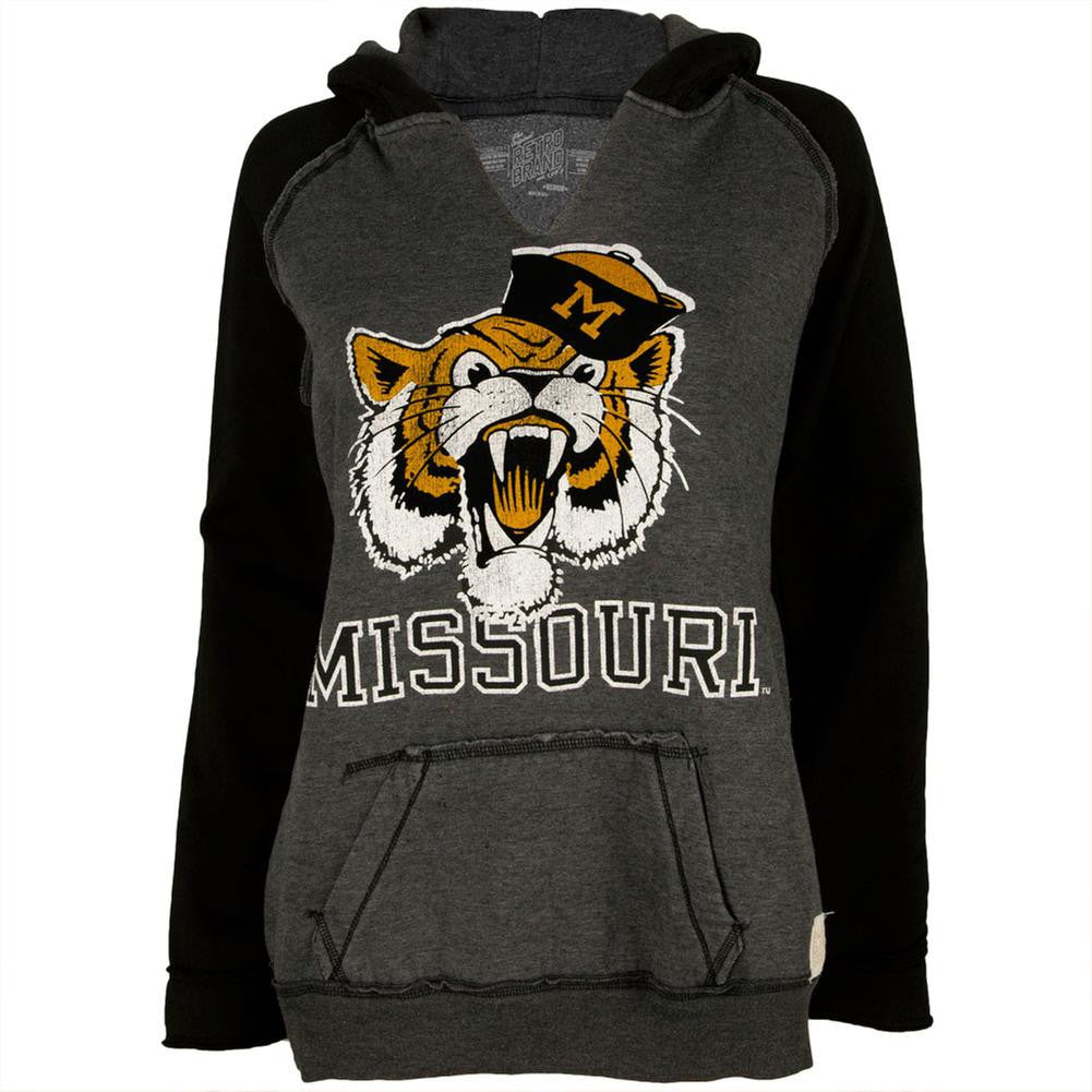 Missouri Tigers - Roaring Mascot Juniors Relaxed Slit-Neck Hoodie Juniors Hoodies Missouri Tigers
