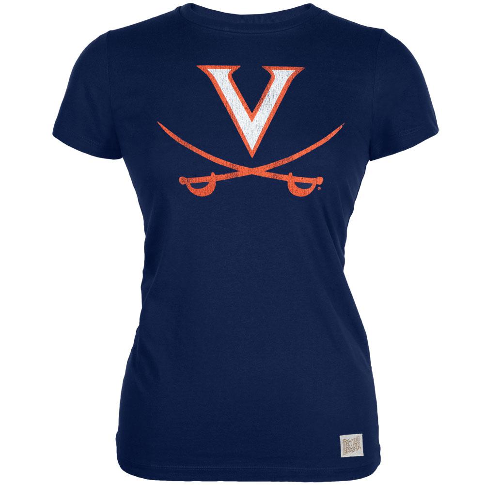 Virginia Cavaliers - Crossed Swords Vintage Juniors T-Shirt Juniors T-Shirts Virginia Cavaliers LG Blue