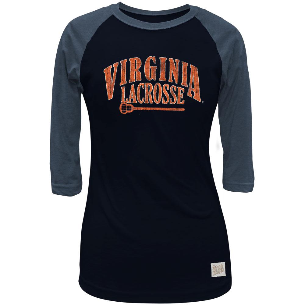 Virginia Cavaliers - Lacrosse Juniors 3/4 Sleeve Raglan Juniors Raglans Virginia Cavaliers LG Blue