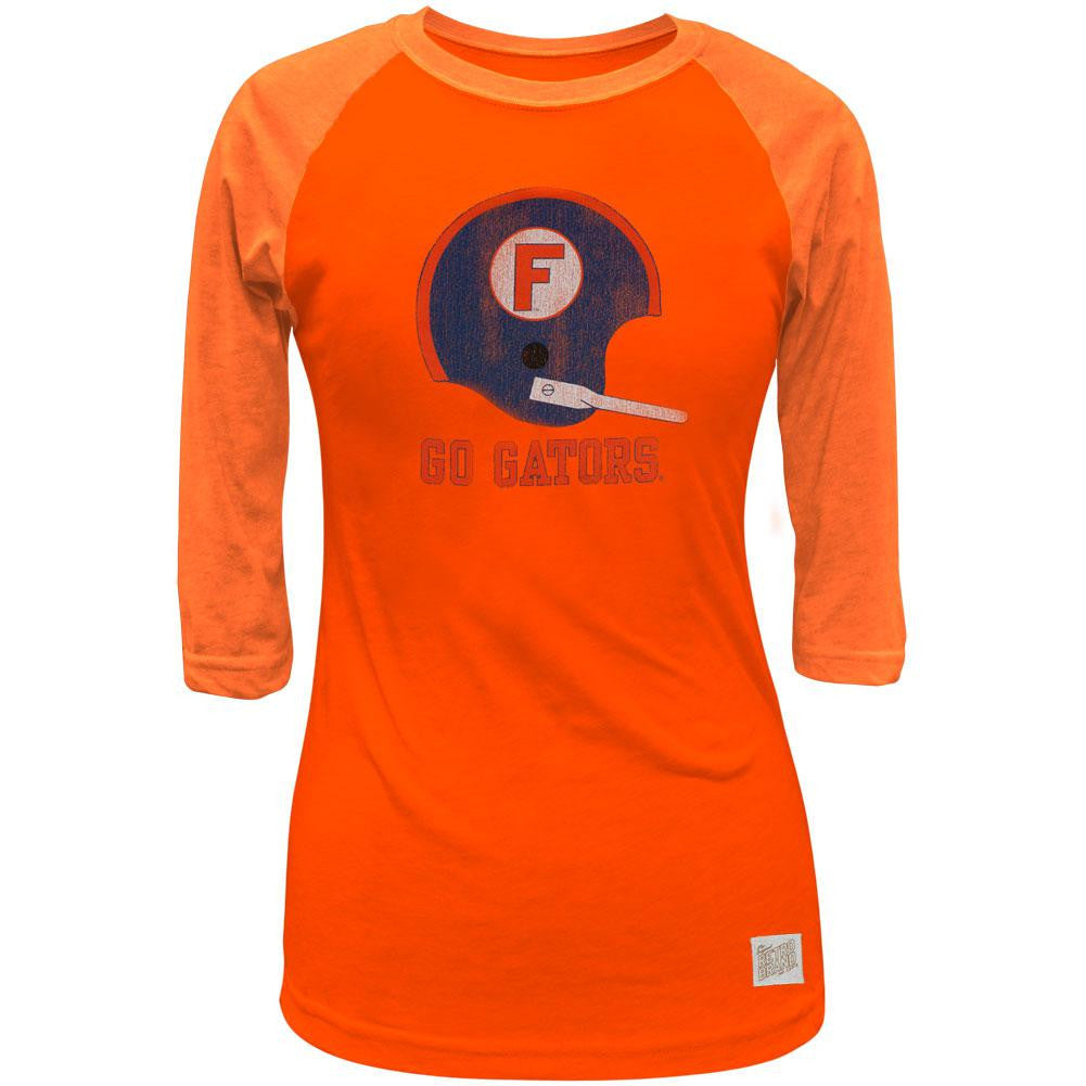 Florida Gators - Go Gators Helmet Juniors 3/4 Sleeve Raglan T-Shirt Juniors Raglans Florida Gators