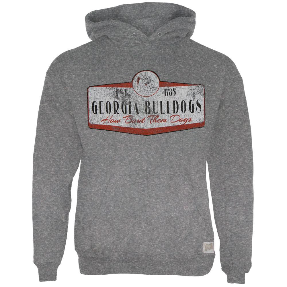 Georgia Bulldogs - Distressed How Bout Them Dogs Sign Tri-Blend Adult Hoodie Men's Hoodies Georgia Bulldogs