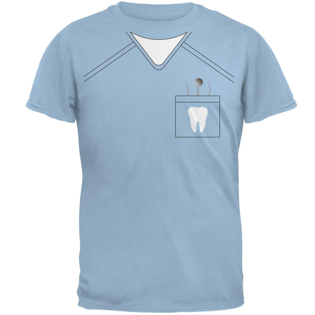 Halloween Dentist Scrubs Costume Light Blue Adult T-Shirt Men's T-Shirts Old Glory 2XL Blue