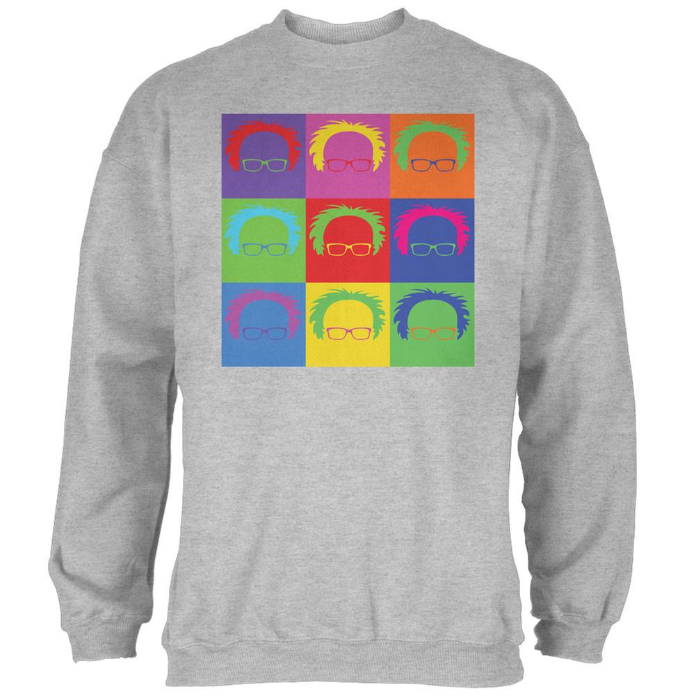 Election Bernie Sanders Hair Minimalist Pop Art Light Heather Grey Adult Sweatshirt Men's Sweatshirts Old Glory 2XL Grey