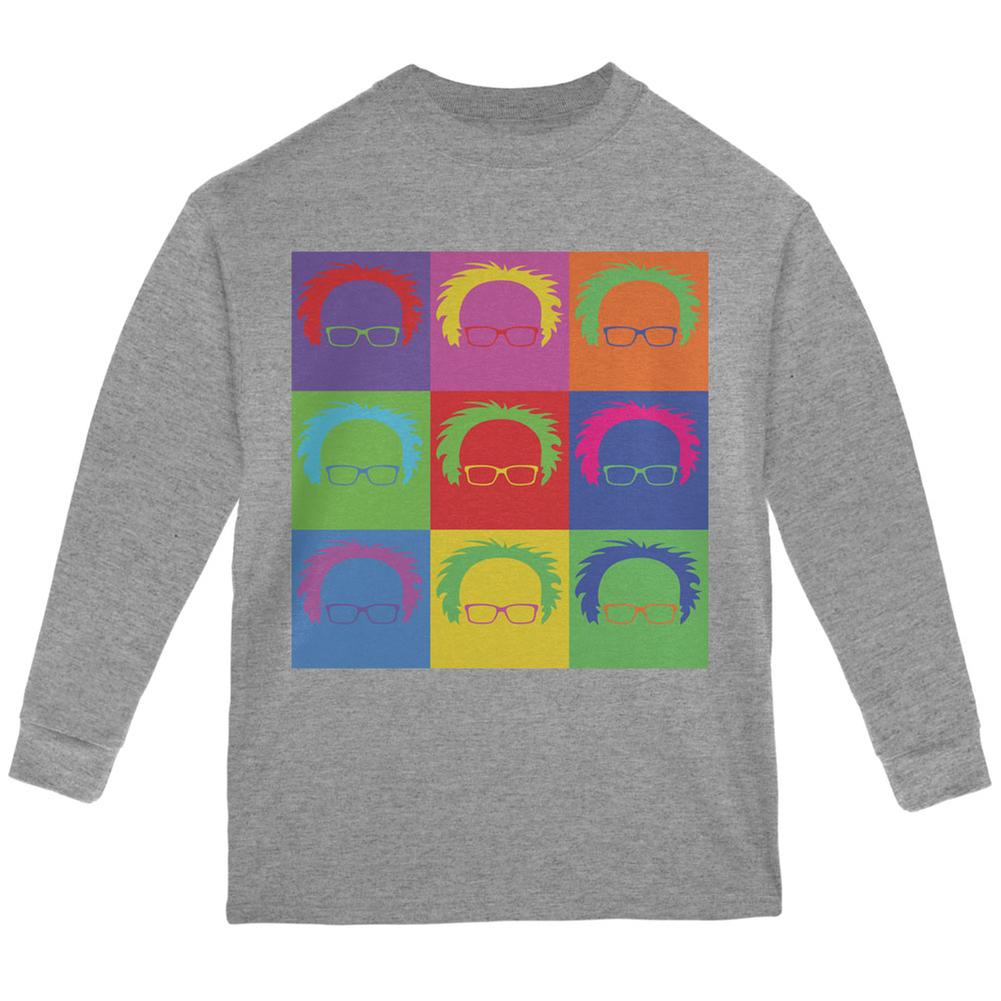 Election Bernie Sanders Hair Minimalist Pop Art Sport Grey Youth Long Sleeve T-Shirt Youth Long Sleeves Old Glory LG Grey