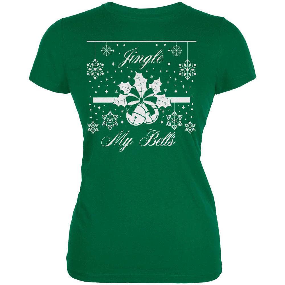 Christmas Jingle My Bells Kelly Green Juniors Soft T-Shirt Juniors T-Shirts Old Glory 2XL Green