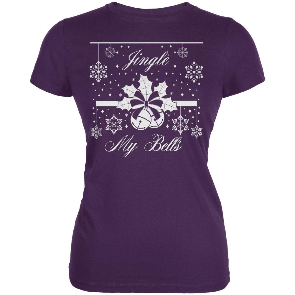 Christmas Jingle My Bells Purple Juniors Soft T-Shirt Juniors T-Shirts Old Glory 2XL Purple