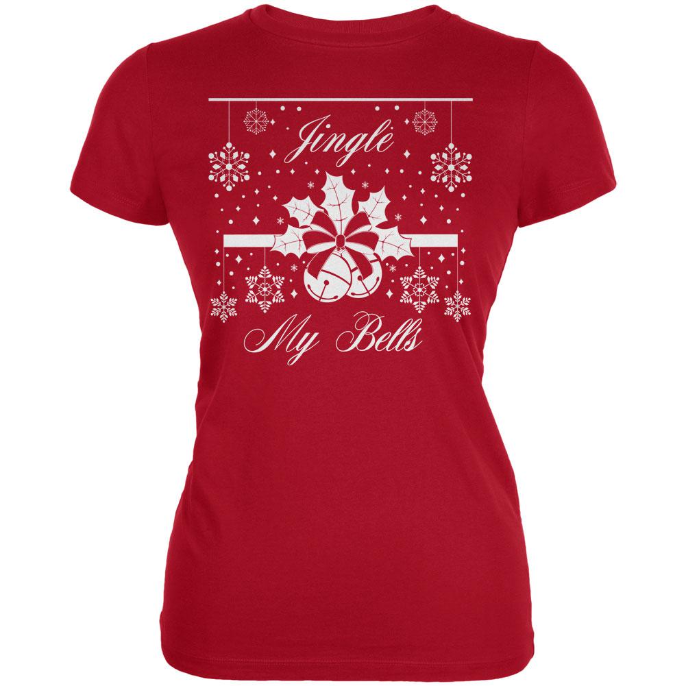 Christmas Jingle My Bells Red Juniors Soft T-Shirt Juniors T-Shirts Old Glory 2XL Red