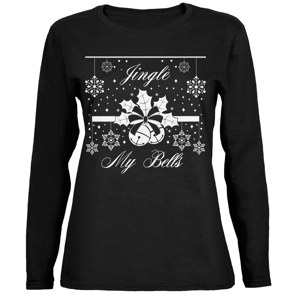 Christmas Jingle My Bells Black Womens Long Sleeve T-Shirt Women's Long Sleeves Old Glory 2XL Black
