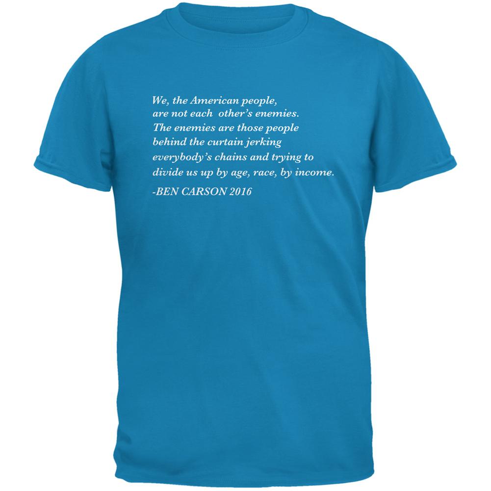 Election 2016 Ben Carson Enemy Quote Sapphire Blue Adult T-Shirt Men's T-Shirts Old Glory 2XL Blue