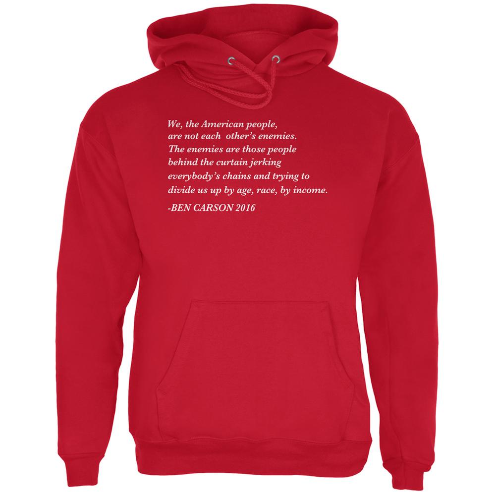 Election 2016 Ben Carson Enemy Quote Red Adult Hoodie Men's Hoodies Old Glory 2XL Red