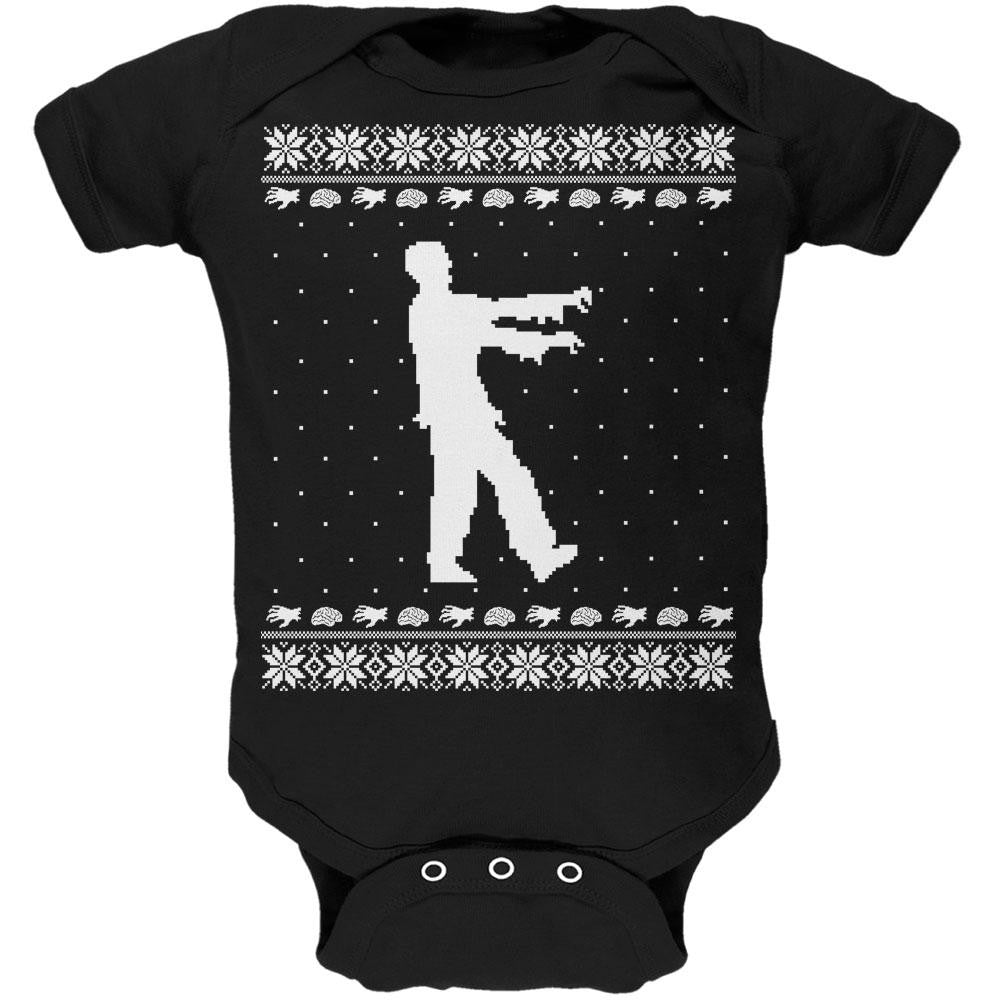 Big Zombie Ugly XMAS Sweater Black Soft Baby One Piece Baby One Piece Old Glory 0-3M Black