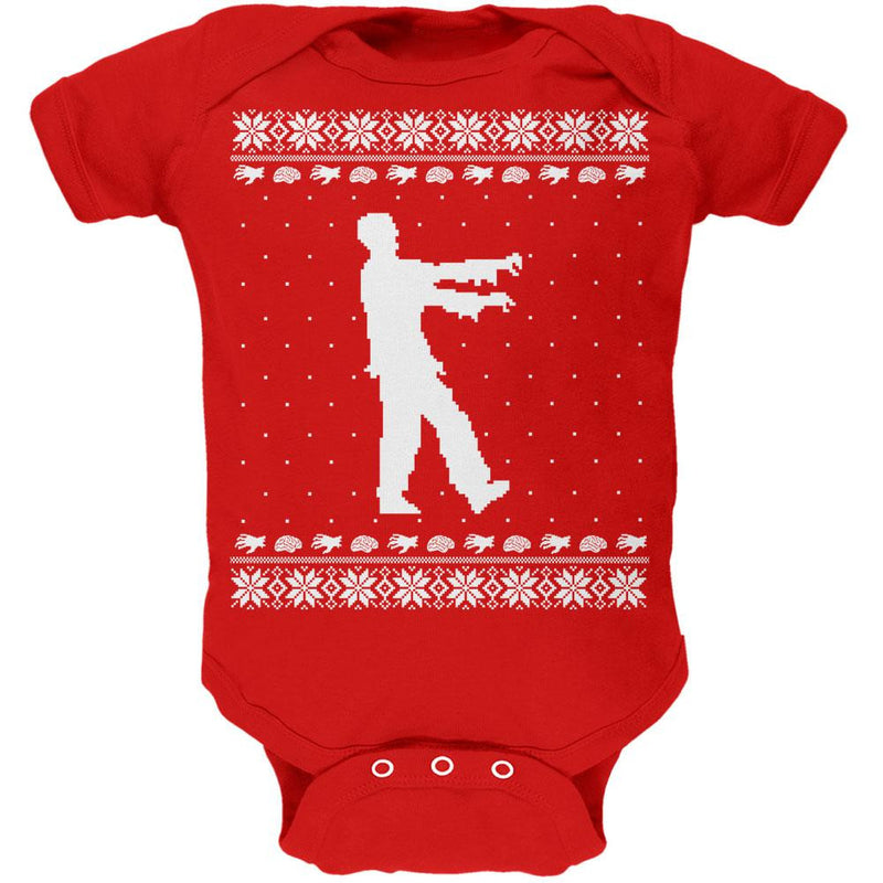 Big Zombie Ugly XMAS Sweater Black Soft Baby One Piece Baby One Piece Old Glory 0-3M Red