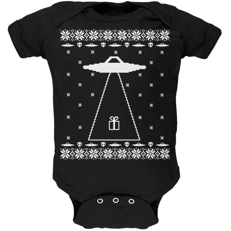 Alien Abduction Ugly XMAS Sweater Soft Baby One Piece Baby One Piece Old Glory 0-3M Black