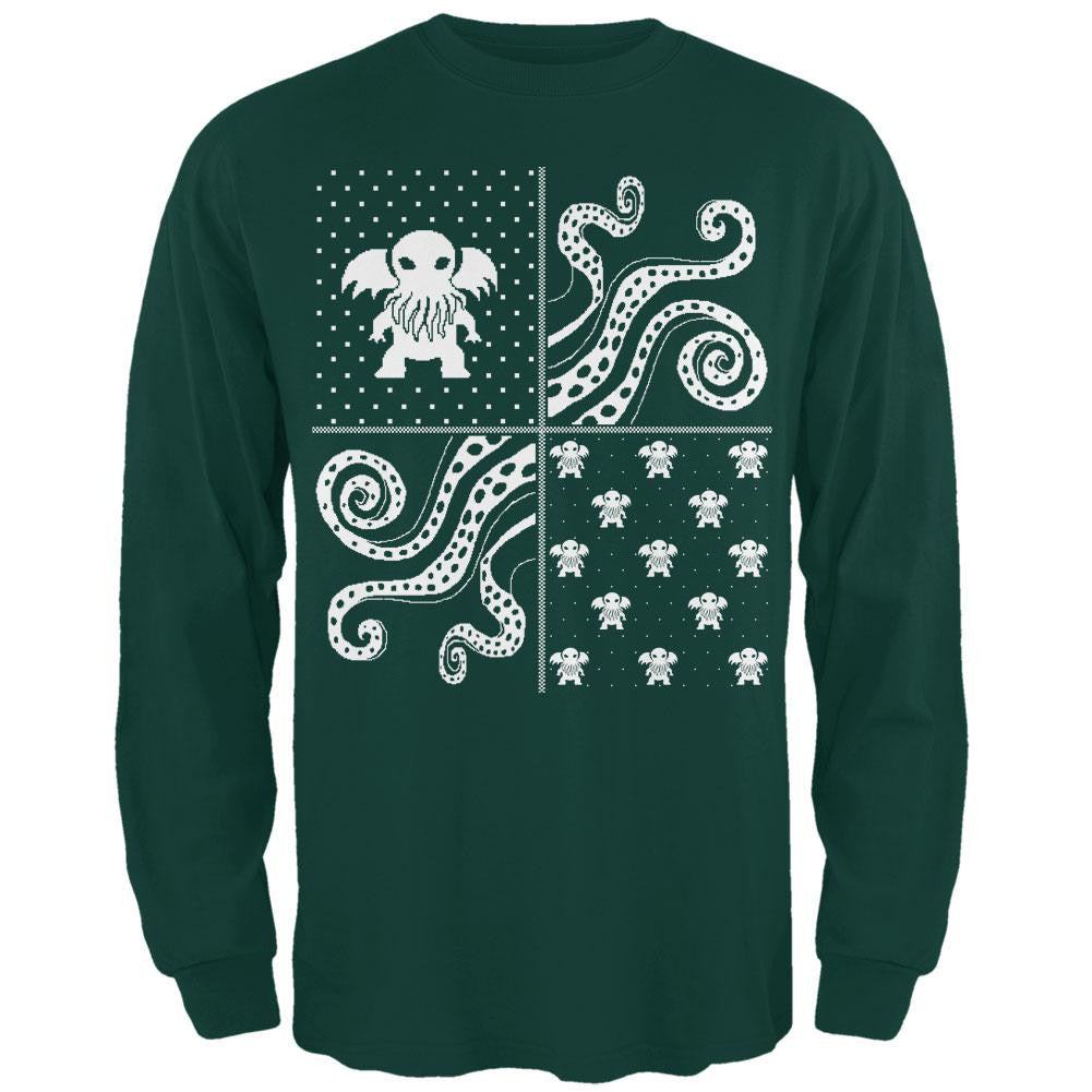 Cthulhu Lovecraft Dimensions Ugly XMAS Sweater Forest Adult Long Sleeve T-Shirt Men's Long Sleeves Old Glory
