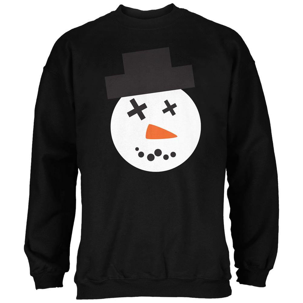 Snowman Face Ugly Christmas Sweater Black Adult Sweatshirt Men's Sweatshirts Old Glory