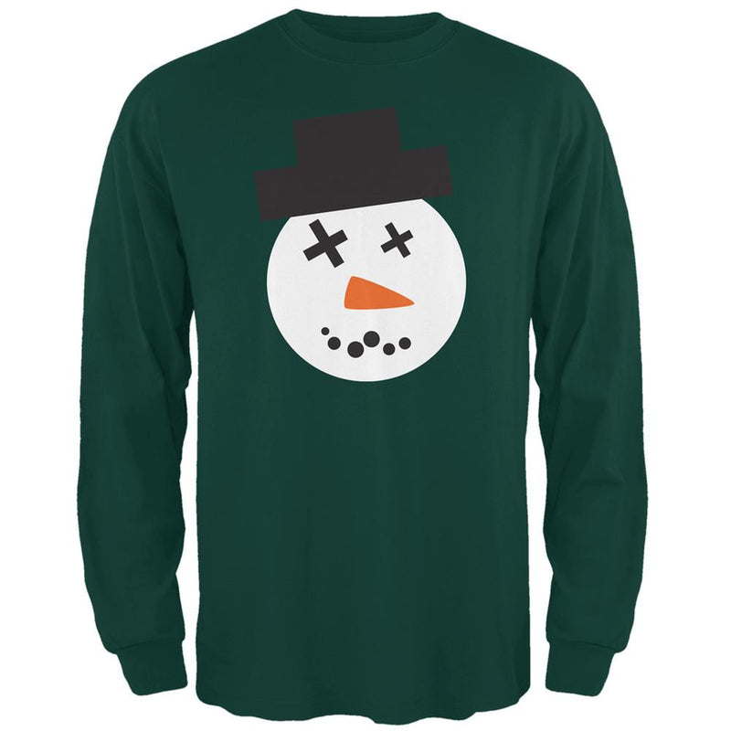 Snowman Face Ugly Christmas Sweater Black Adult Long Sleeve T-Shirt Men's Long Sleeves Old Glory