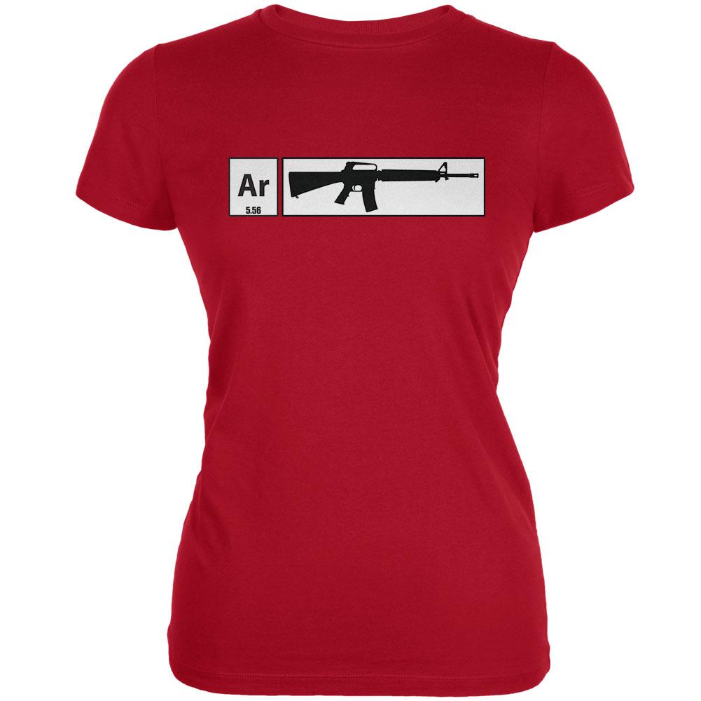 AR15 Element Periodic Table Red Juniors Soft T-Shirt Juniors T-Shirts Old Glory 2XL Red