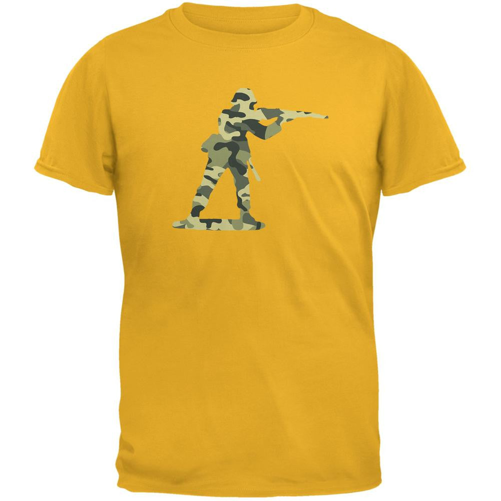 Camo Toy Soldier Gold Adult T-Shirt Men's T-Shirts Old Glory 2XL Yellow