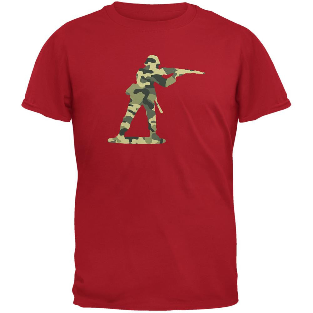 Camo Toy Soldier Red Adult T-Shirt Men's T-Shirts Old Glory 2XL Red