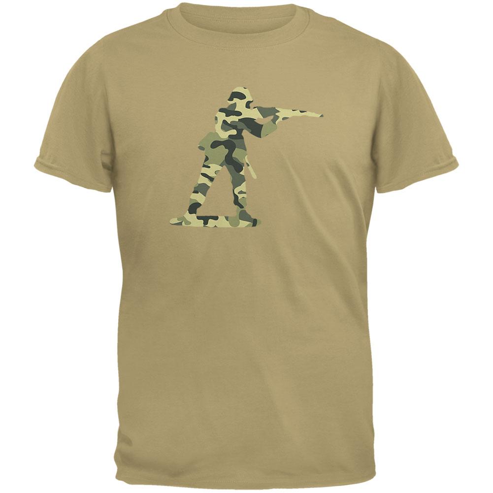 Camo Toy Soldier Tan Adult T-Shirt Men's T-Shirts Old Glory 2XL Off-White