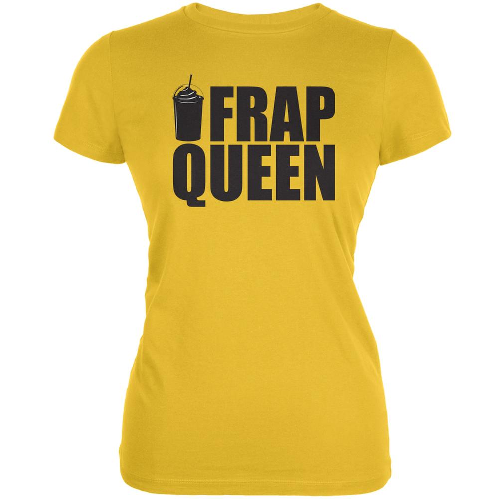 Frap Queen Bright Yellow Juniors Soft T-Shirt Juniors T-Shirts Old Glory SM Yellow